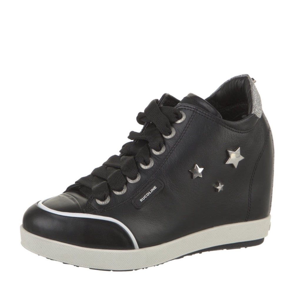 💎 Rucoline Leather Glitter accent wedge Sneakers, Size 5, great condition